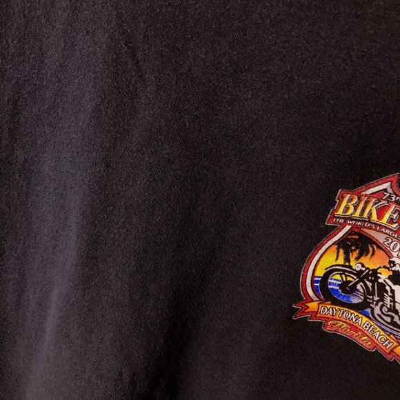 2014 73rd Annual Bike Week Dayton Beach Florida T Shirt Adult Black XL Solid - Picture 8 of 16
